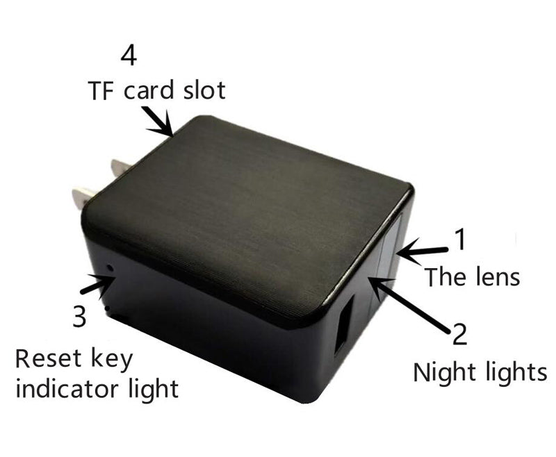 Hidden Night Vision WiFi Charger Camera For Home Security