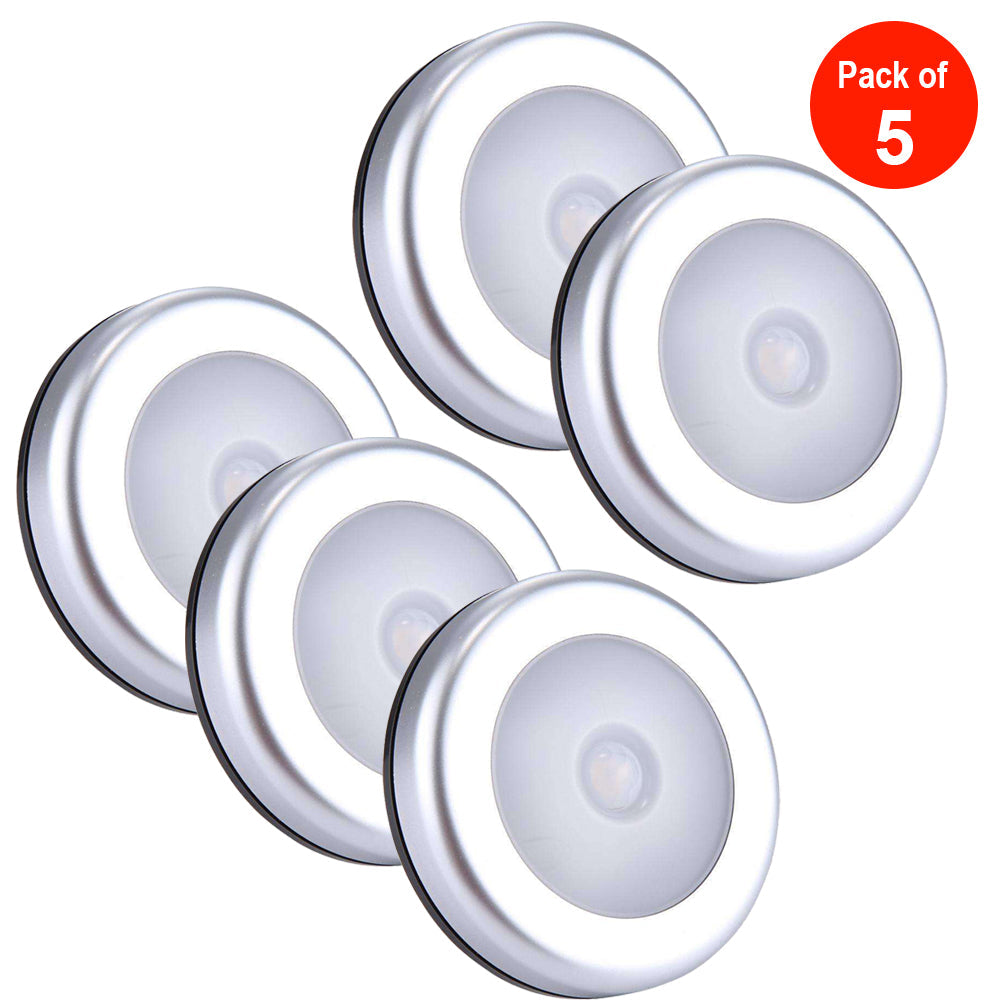 Motion Sensor Light Control White LED Night Light 6 LEDs Mini
