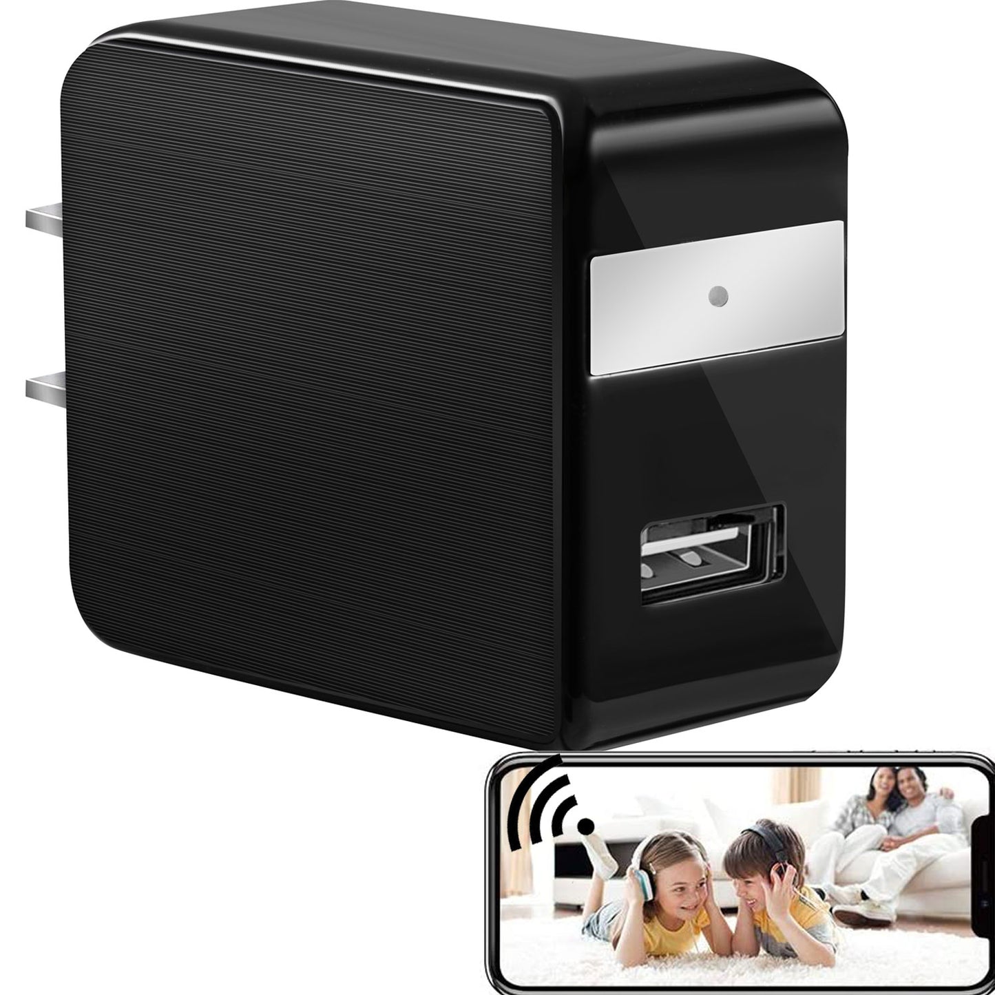 Hidden Night Vision WiFi Charger Camera For Home Security